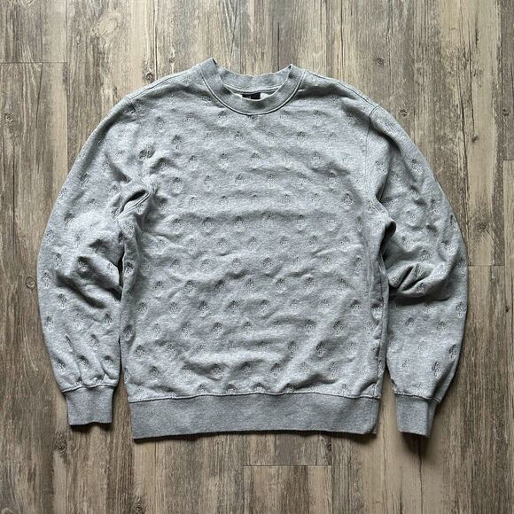 OVO Grey Gray Monogram Crewneck Sweatshirt Size Small